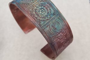 Fire Painted Copper Cuff