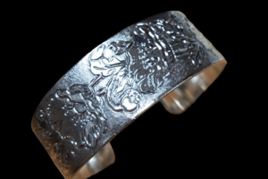 Heavy Sterling Poppy Cuff