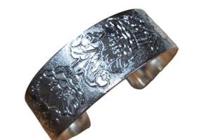 Heavy Sterling Poppy Cuff
