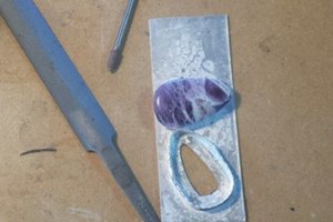 Amethyst Necklace Teardrop Pendant Sterling Silver Purple Grape Natural Stone
