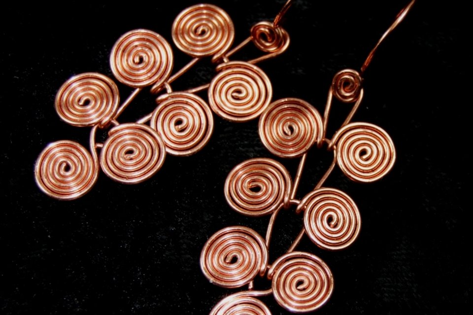 Copper Coil Earrings