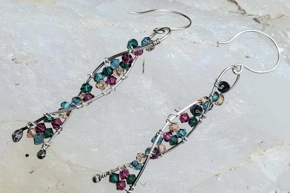 Sterling Silver DNA Earrings 