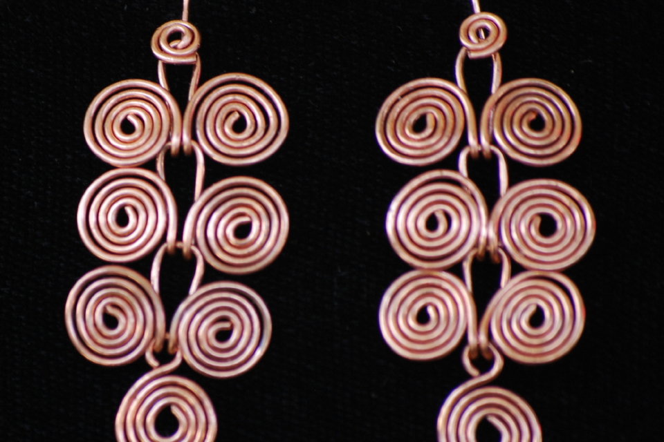 Copper Coil Earrings