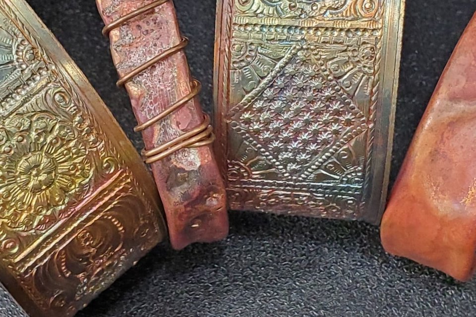 Fire Painted Copper Cuff