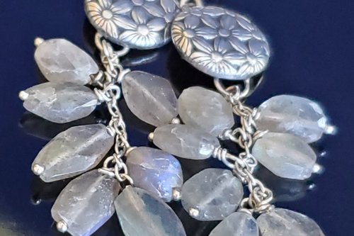 Elegant sterling silver and labradorite dangle earrings