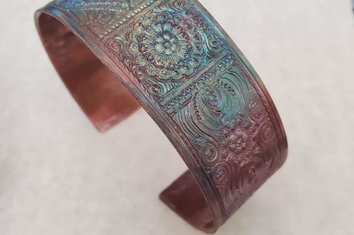Fire Painted Copper Cuff
